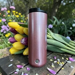 Starbucks Pink Shimmer Tumbler 16 oz Stainless Coffee Cup EUC Read